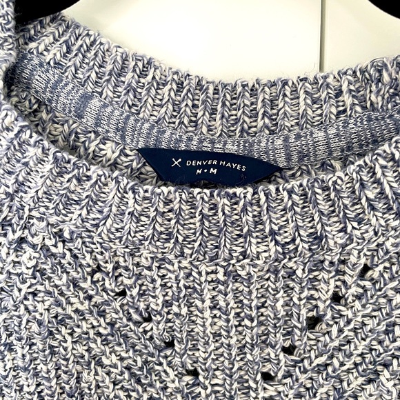 Blue and white Denver Hayes knit sweater - Picture 2 of 3